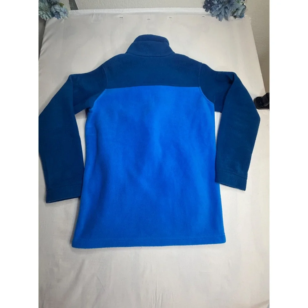 Columbia Boys Blue Full Zip Fleece Jacket Colorblock Size L 14/16 Outdoor